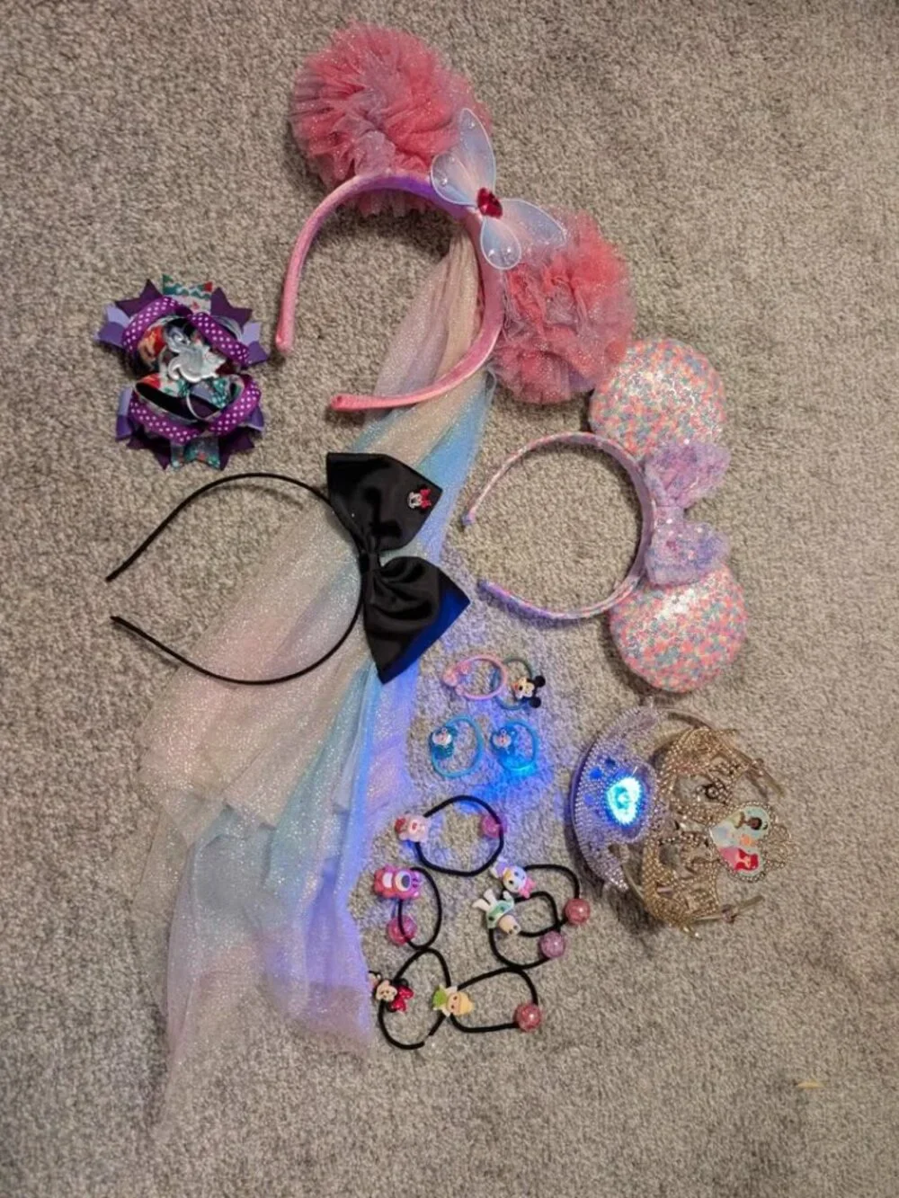 Girls Disney hair accessories bundle